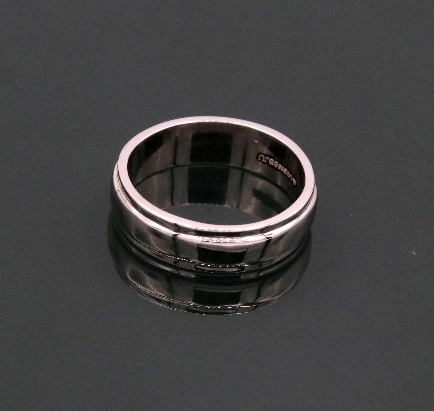 14 karat white gold handmade plain ring band for wedding anniversary engagement gifting unisex stylish genuine jewelry ring23 - TRIBAL ORNAMENTS