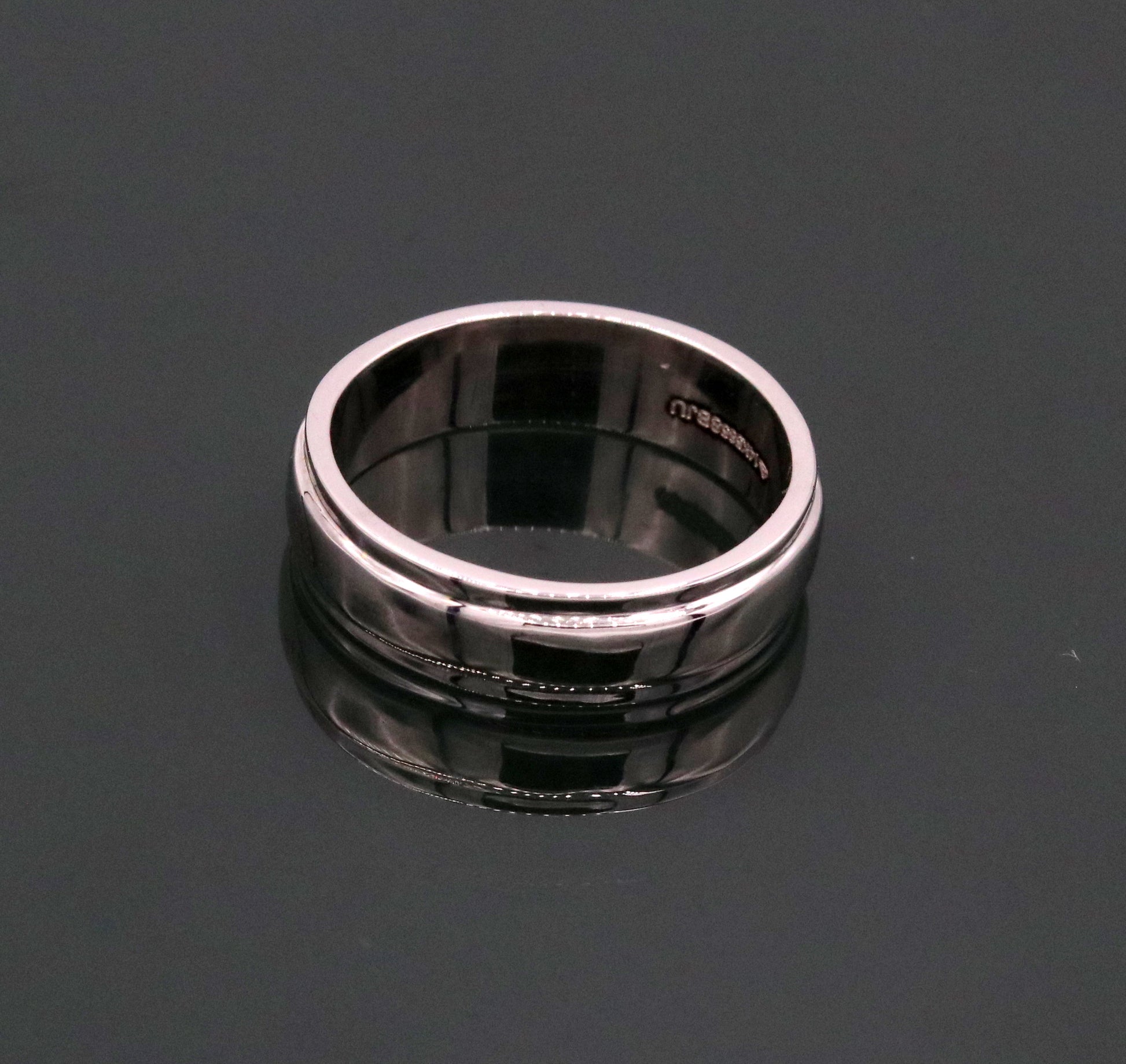 14 karat white gold handmade plain ring band for wedding anniversary engagement gifting unisex stylish genuine jewelry ring23 - TRIBAL ORNAMENTS