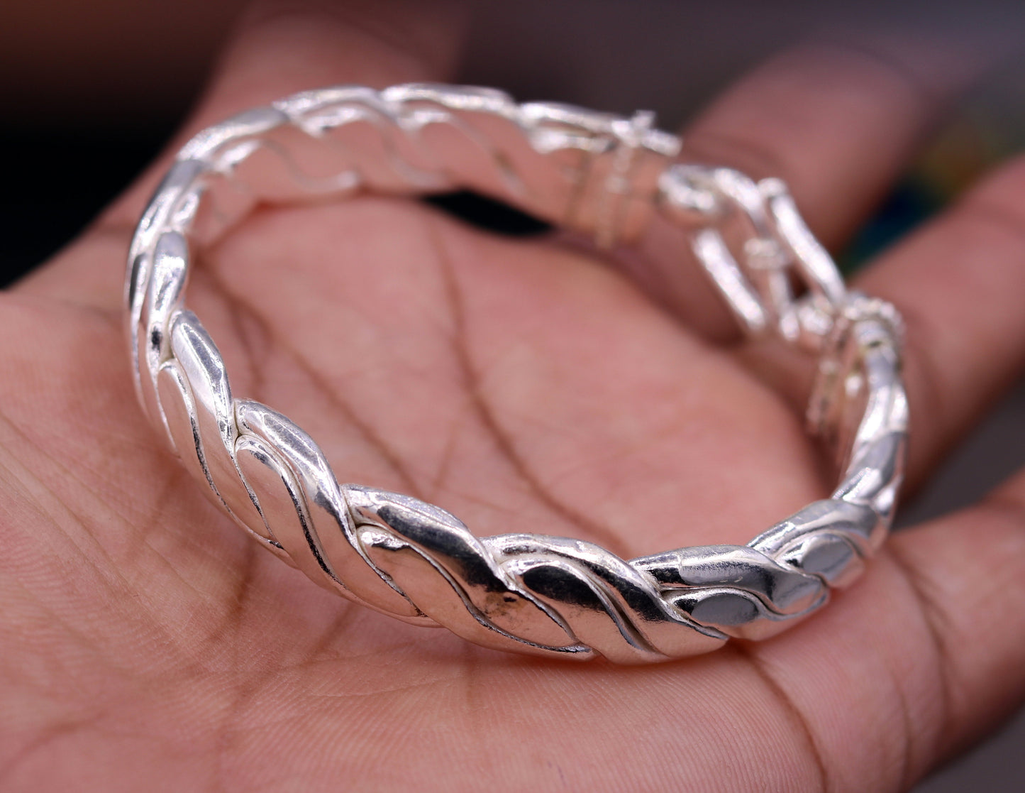 Vintage antique design handmade excellent authentic solid silver bracelet kada amazing gifting jewelry nsk59 - TRIBAL ORNAMENTS