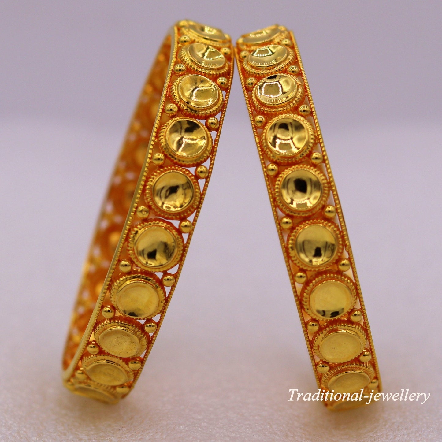 Antique design tussi chudi  handmade fabulous 22karat yellow gold bangle bracelet Indian tribal jewelry from rajasthan india - TRIBAL ORNAMENTS