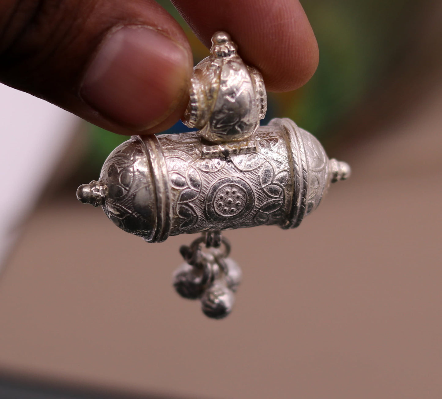 Vintage design antique handmade sterling silver gorgeous amulet pendant locket unisex necklace jewelry india sa10 - TRIBAL ORNAMENTS