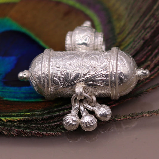 Vintage design antique handmade sterling silver gorgeous amulet pendant locket unisex necklace jewelry india sa10 - TRIBAL ORNAMENTS