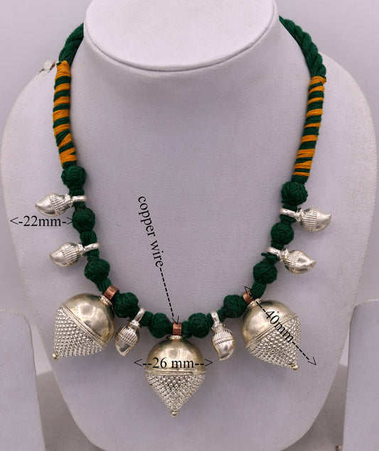 Indian tribal handmade sterling silver gorgeous necklace vintage antique stylish tribal necklace belly dance jewelry set31 - TRIBAL ORNAMENTS