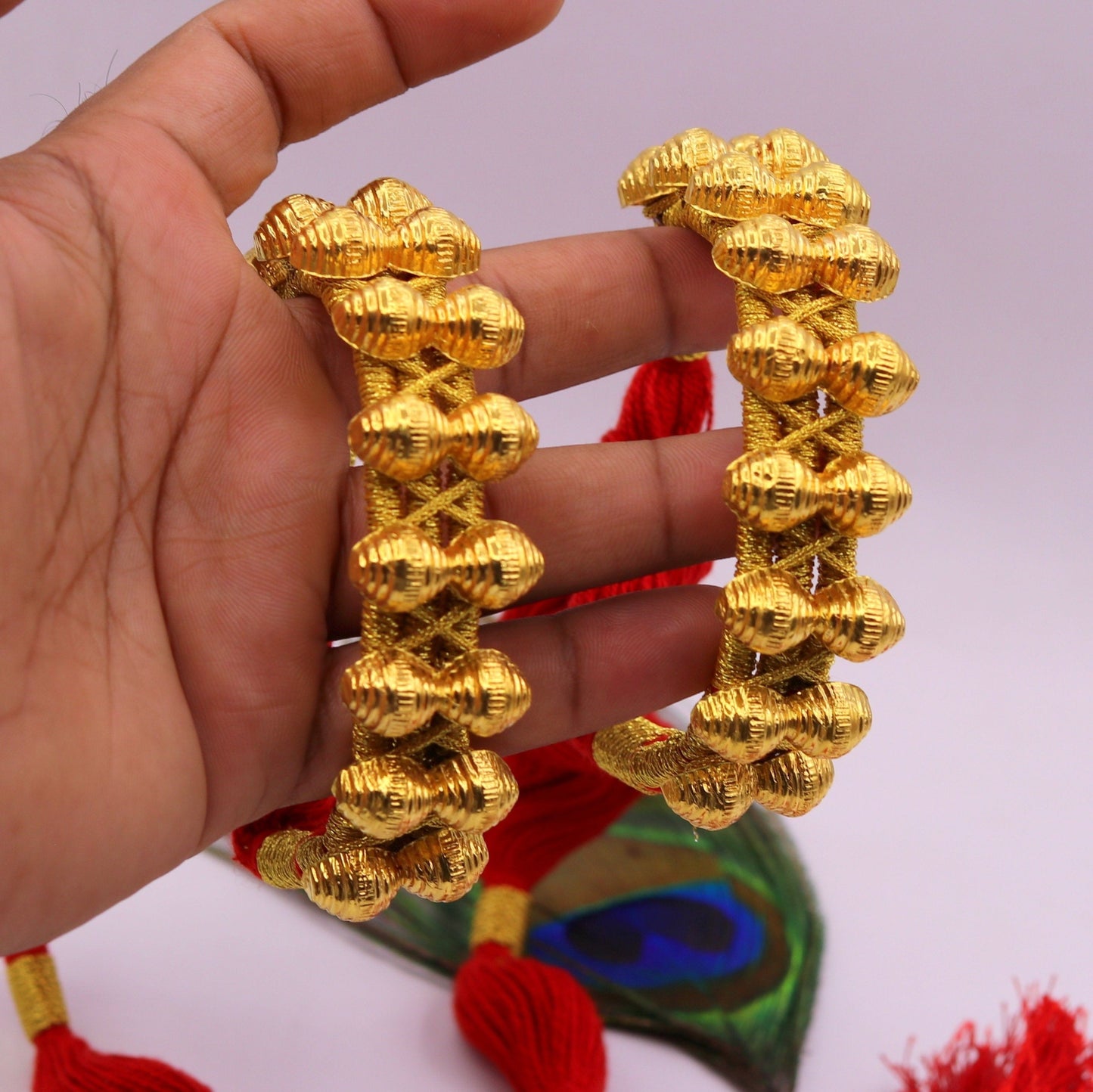 Vintage antique design handmade 22kt yellow gold armlet or bajuband or nogary bhujband tribal wedding jewelry from Rajasthan India - TRIBAL ORNAMENTS