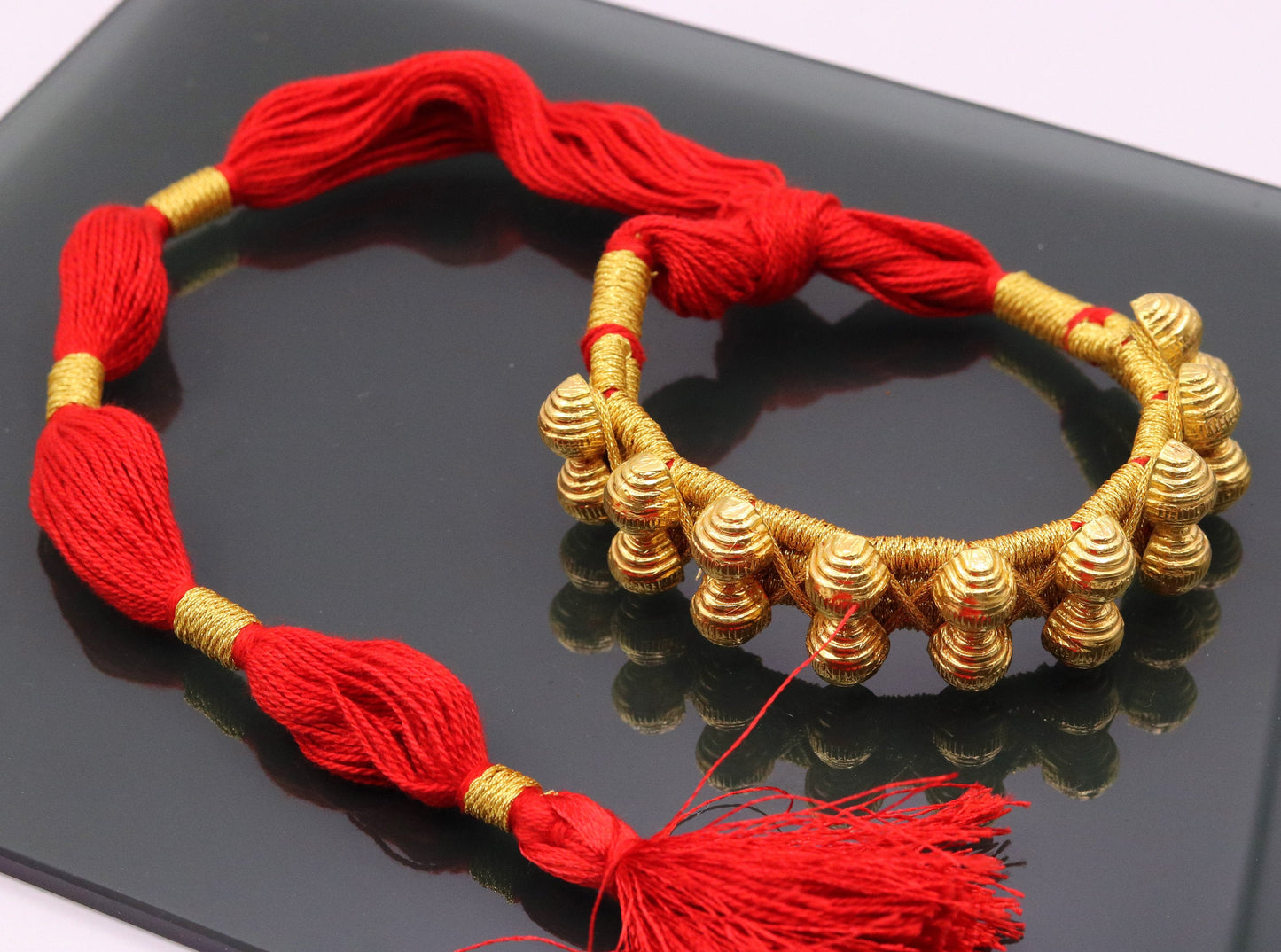 Vintage antique design handmade 22kt yellow gold armlet or bajuband or nogary bhujband tribal wedding jewelry from Rajasthan India - TRIBAL ORNAMENTS