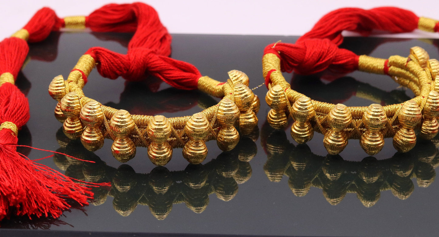 Vintage antique design handmade 22kt yellow gold armlet or bajuband or nogary bhujband tribal wedding jewelry from Rajasthan India - TRIBAL ORNAMENTS