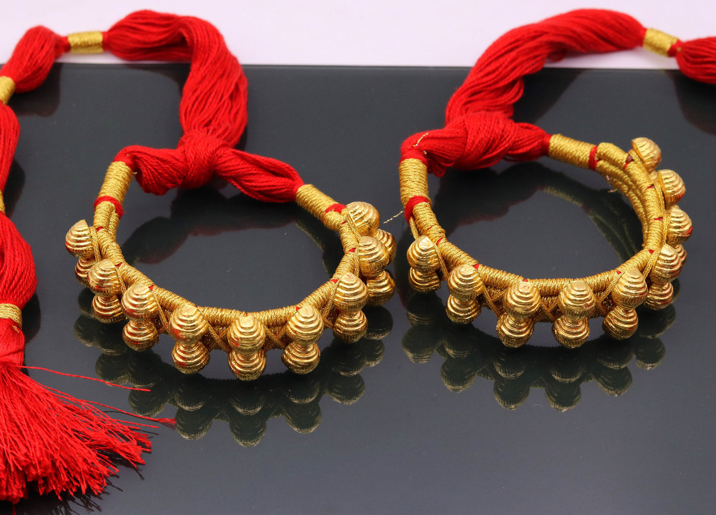 Vintage antique design handmade 22kt yellow gold armlet or bajuband or nogary bhujband tribal wedding jewelry from Rajasthan India - TRIBAL ORNAMENTS