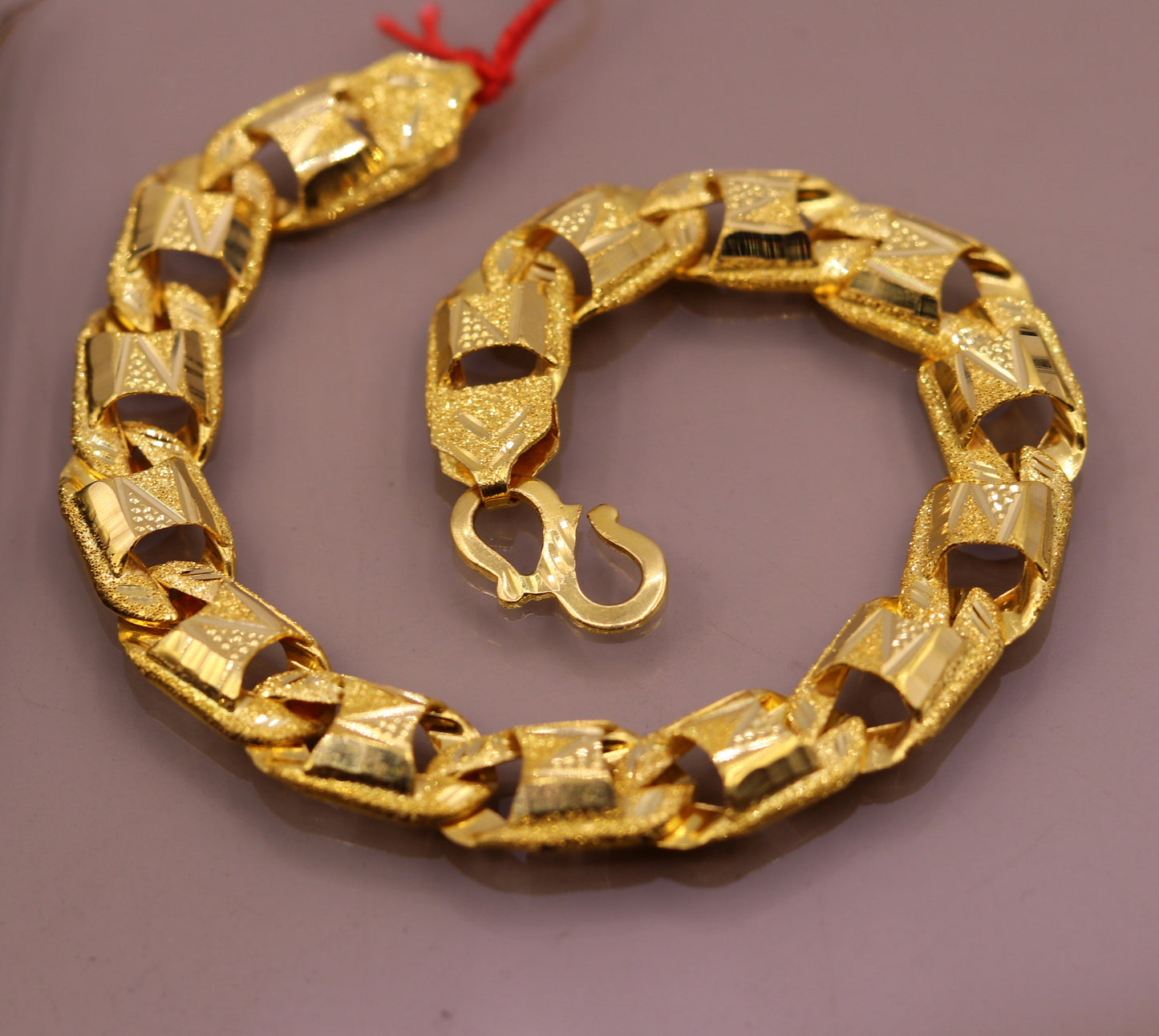 Amazing 22kt yellow gold handcrafted gorgeous design diamond cut designer flexible bracelet unique new stylish unisex bracelet jewelry - TRIBAL ORNAMENTS