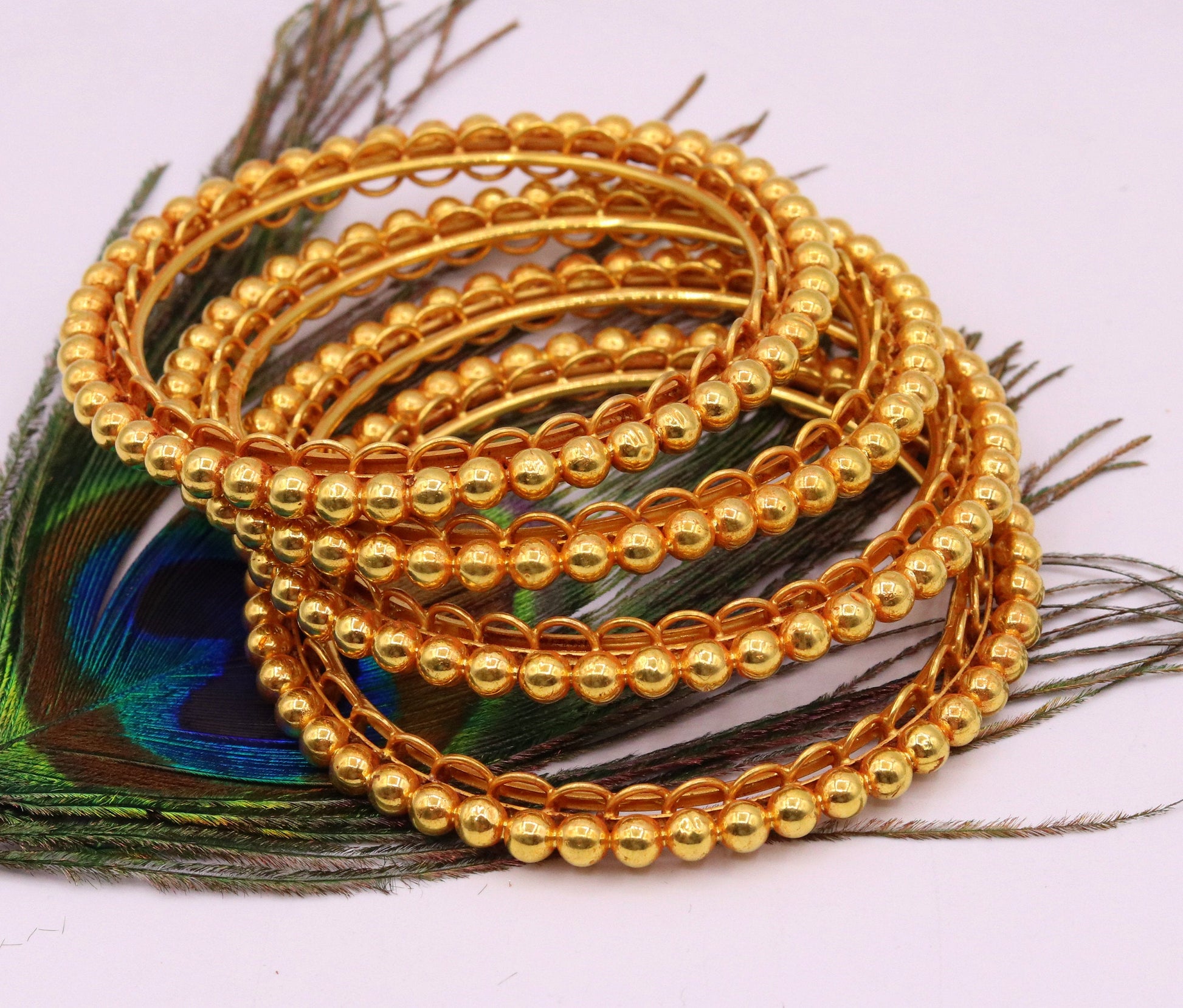 Handmade indian Designer antique style solid gold bangle bracelet fabulous women's traditional tribal jewelry from india ba43 - TRIBAL ORNAMENTS