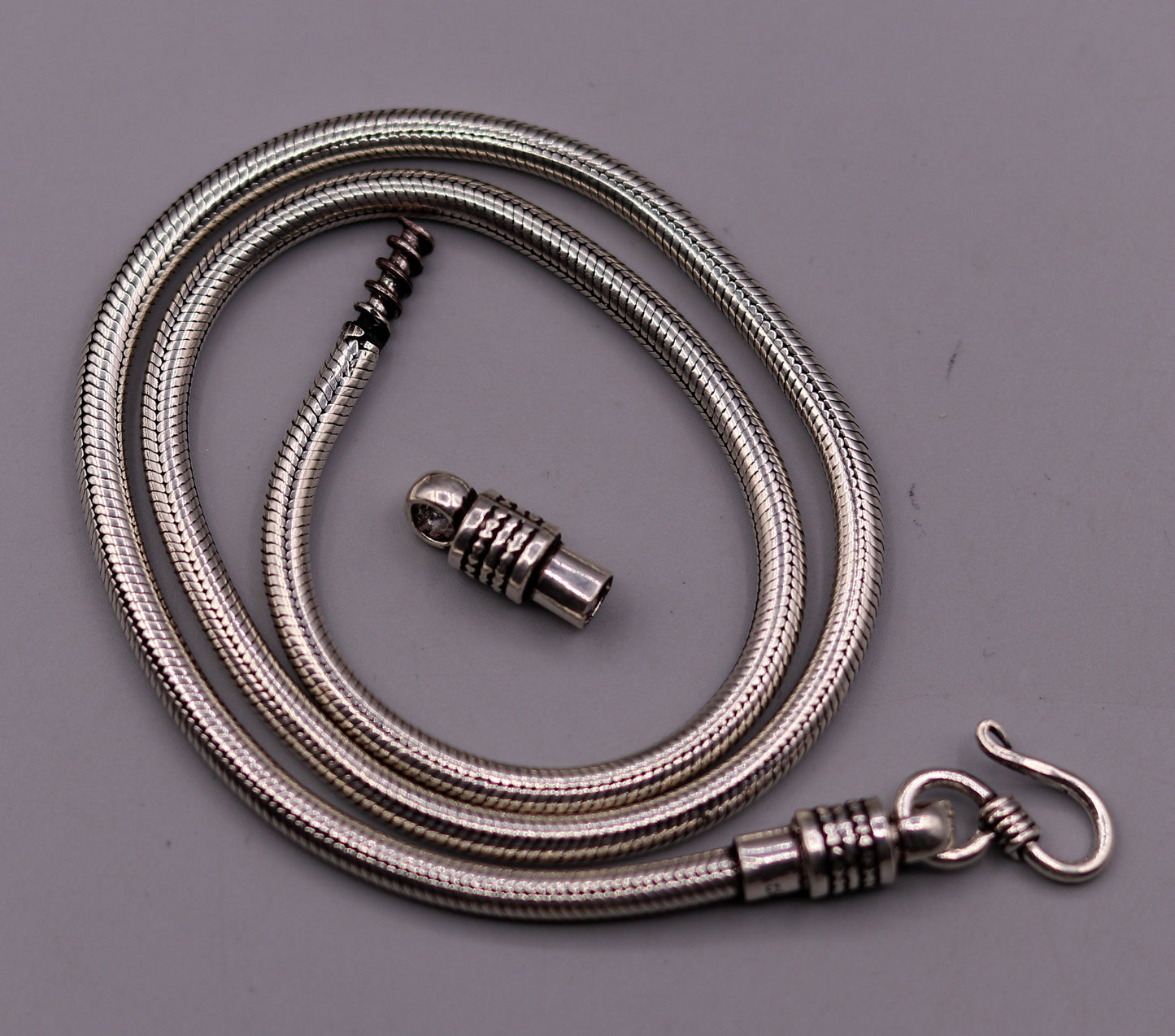 925 sterling silver 20 inch handmade flexible snake chain , screw chain amazing antique chain necklace jewelry unisex gifting jewelry ch35 - TRIBAL ORNAMENTS