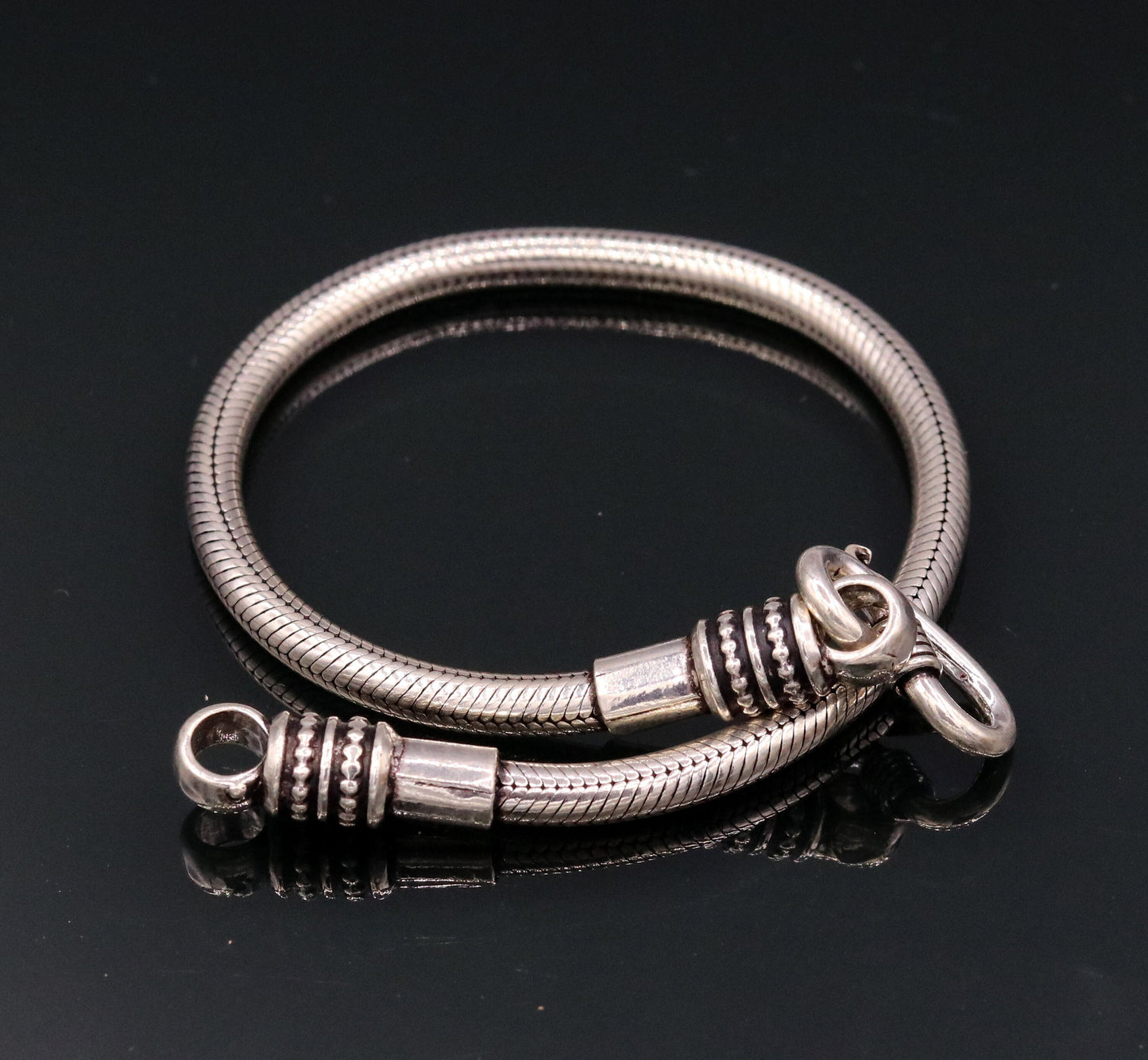 4MM Solid 925 sterling silver handmade amazing snake chain flexible unisex bracelet jewelry elegant custom wrist belt bracelet india sbr231 - TRIBAL ORNAMENTS