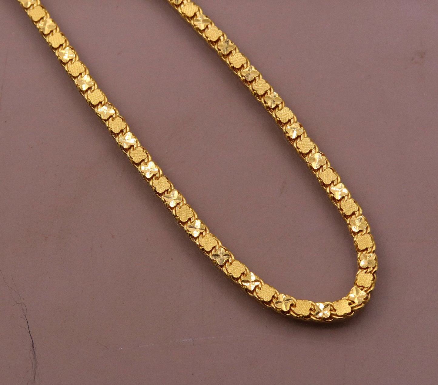 Gorgeous 22kt yellow gold solid excellent design chain necklace handcrafted Indian jewelry gifting ideas ch214 - TRIBAL ORNAMENTS