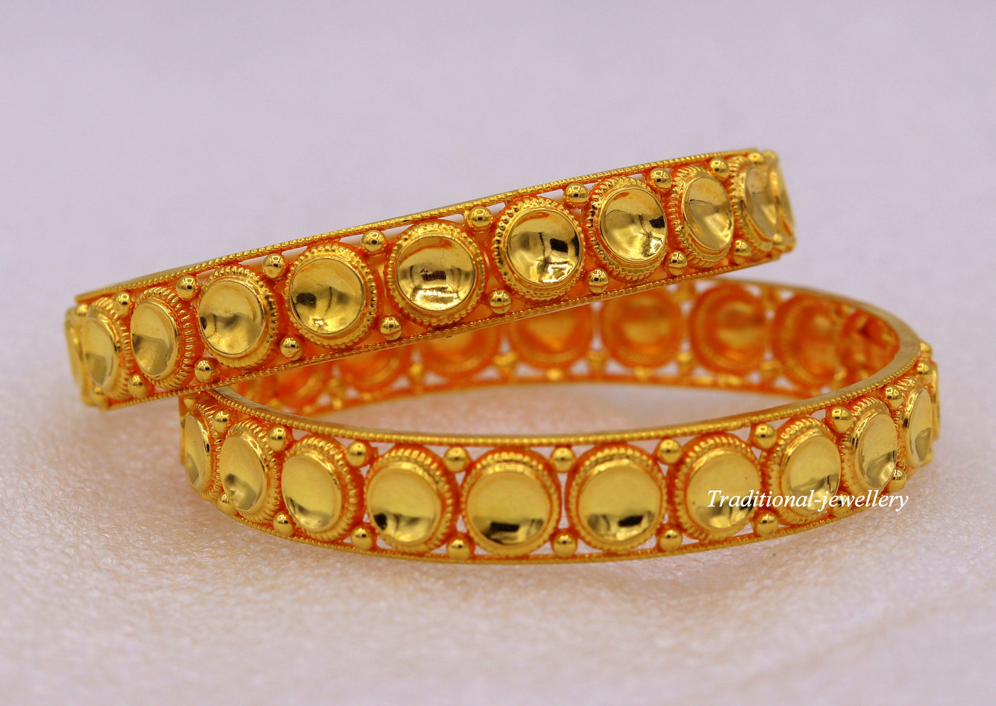 Antique design tussi chudi  handmade fabulous 22karat yellow gold bangle bracelet Indian tribal jewelry from rajasthan india - TRIBAL ORNAMENTS