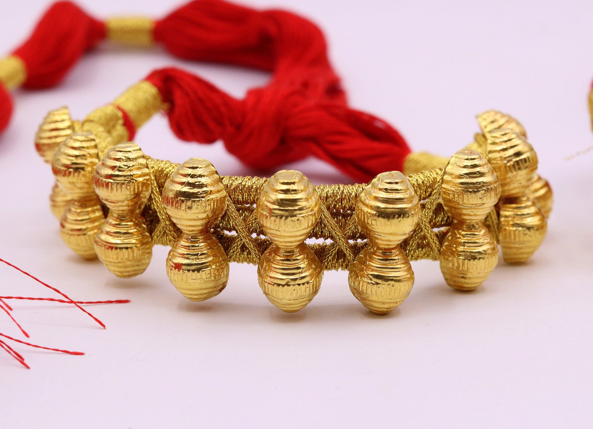 Vintage antique design handmade 22kt yellow gold armlet or bajuband or nogary bhujband tribal wedding jewelry from Rajasthan India - TRIBAL ORNAMENTS