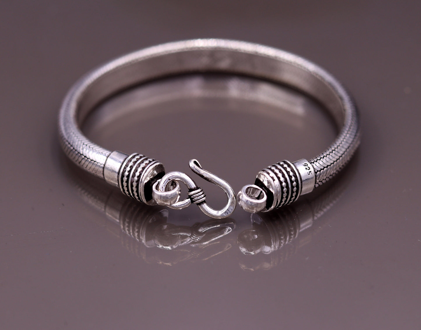 Vintage style 925 Sterling silver handmade wheat chain Half round 'D' shape bracelet unisex gorgeous antique style jewelry from india sbr64 - TRIBAL ORNAMENTS