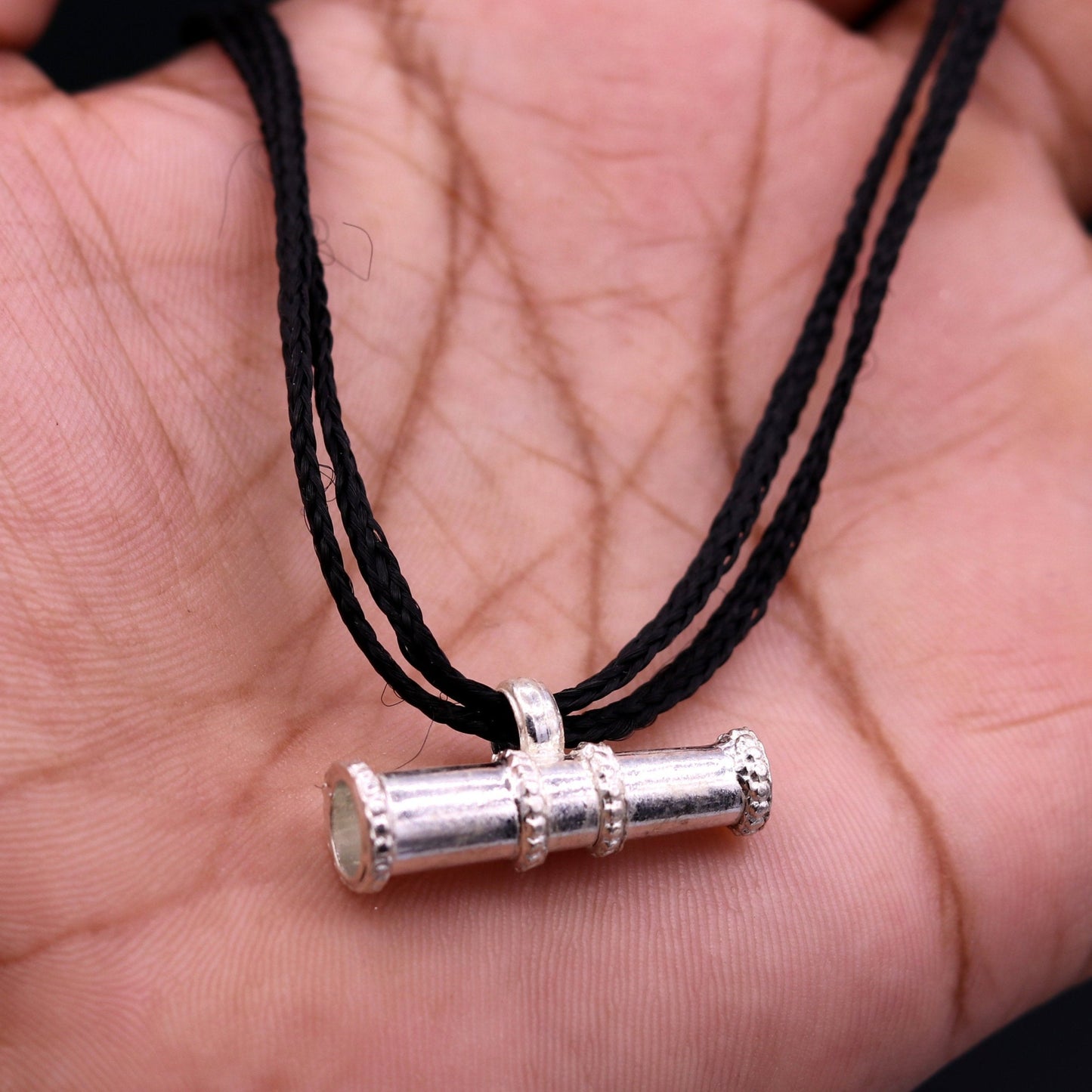 Sterling silver handmade gorgeous cone shape antique tribal pendant pine pendant unisex designer jewelry from Rajasthan india nsp108 - TRIBAL ORNAMENTS