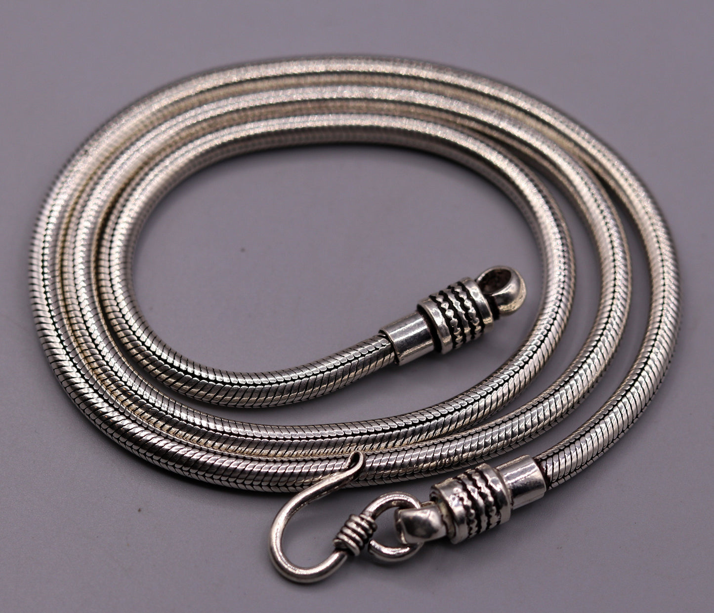 Vintage style 925 sterling silver 28 inch handmade flexible snake chain , screw chain amazing antique chain necklace jewelry ch33 - TRIBAL ORNAMENTS