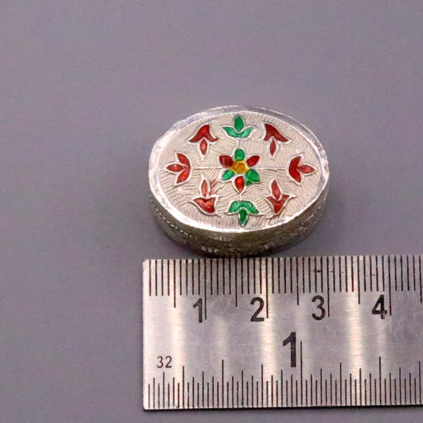 Handmade 925 sterling silver solid trinket box casket box container cigar box color enamel collectible pieces trnk09 - TRIBAL ORNAMENTS