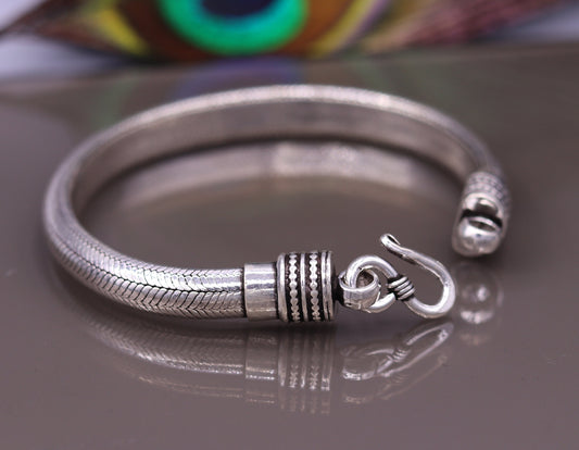 Vintage style 925 Sterling silver handmade wheat chain Half round 'D' shape bracelet unisex gorgeous antique style jewelry from india sbr64 - TRIBAL ORNAMENTS