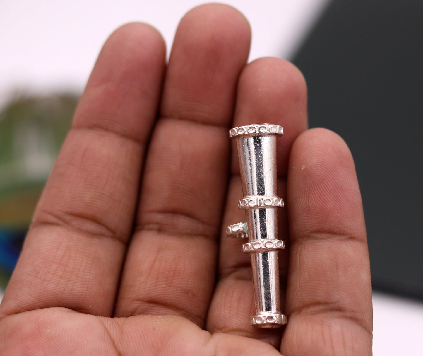 Sterling pure silver Vintage antique handmade excellent cone shape design pendant Royal jewelry from rajashthan india nsp119 - TRIBAL ORNAMENTS