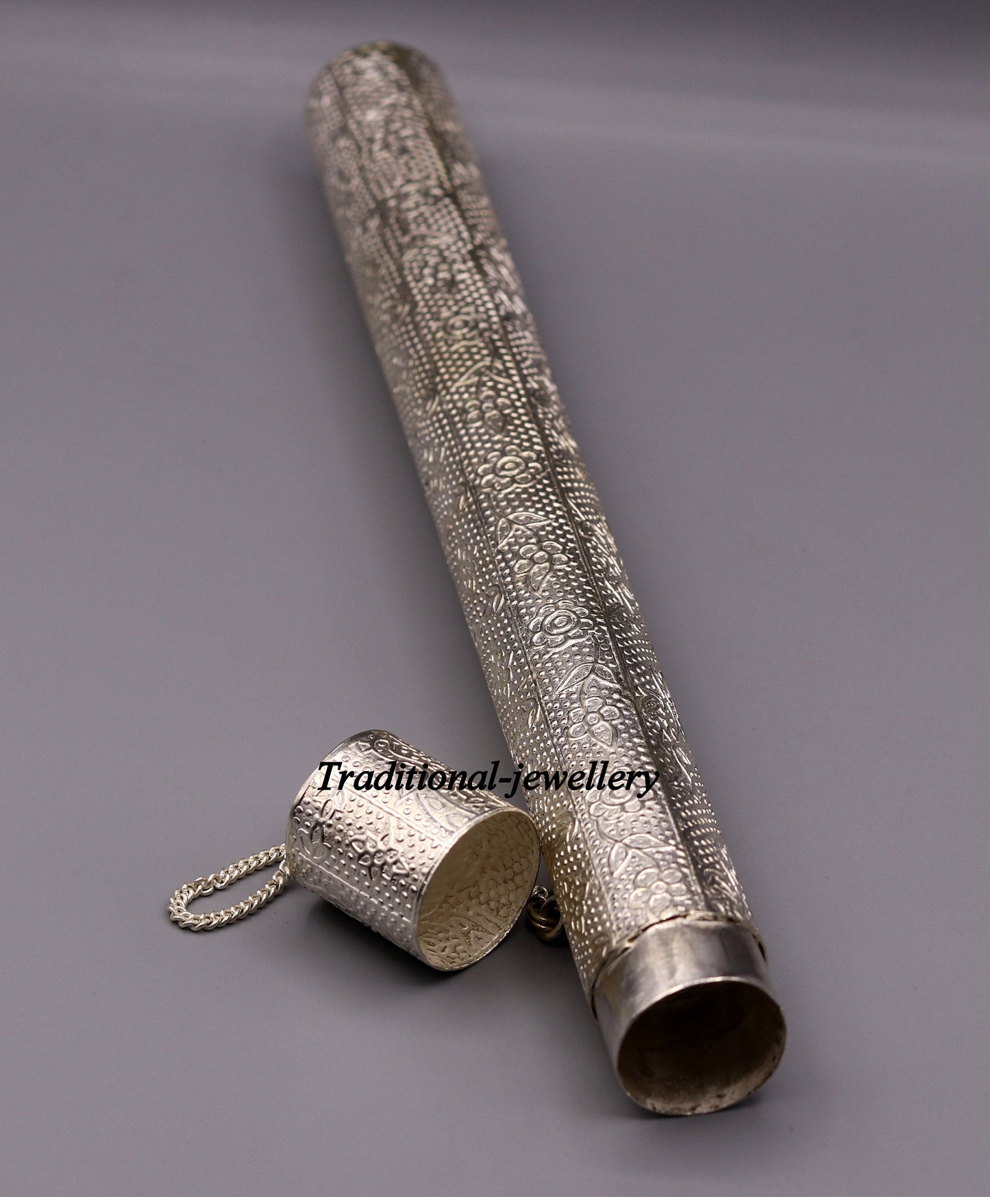 Vintage design solid sterling silver handmade incense stick box , agarbatti box container home temple jewelry a04 - TRIBAL ORNAMENTS