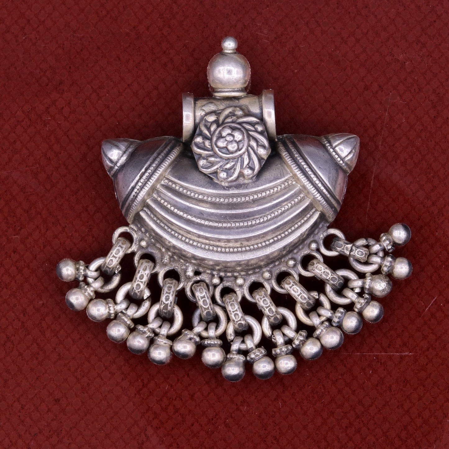 Vintage antique design fabulous hanging bells 925 sterling silver handmade pretty pendant necklace belly dance customized jewelry nsp138 - TRIBAL ORNAMENTS