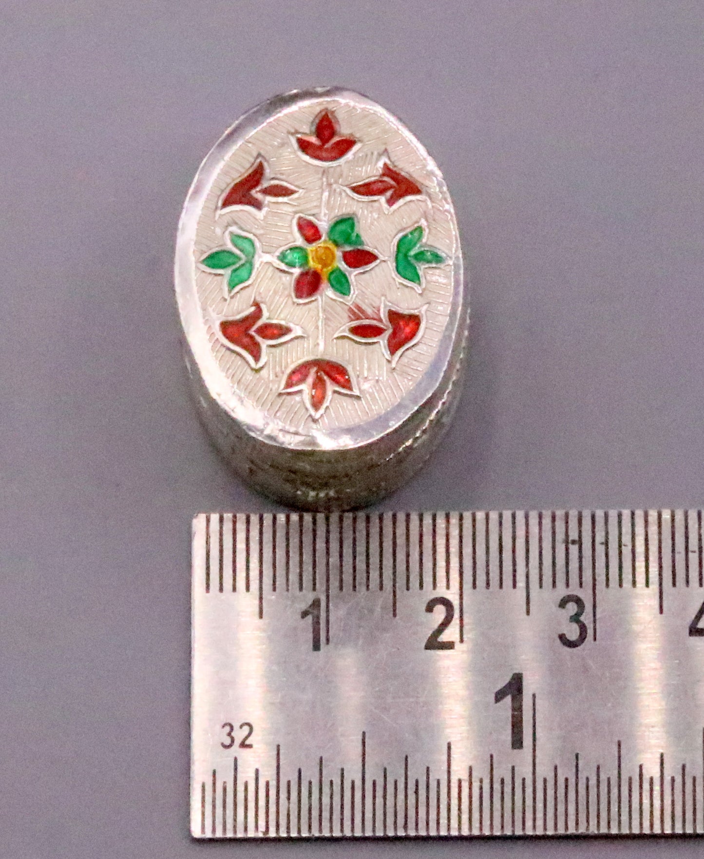 Handmade 925 sterling silver solid trinket box casket box container cigar box color enamel collectible pieces trnk09 - TRIBAL ORNAMENTS