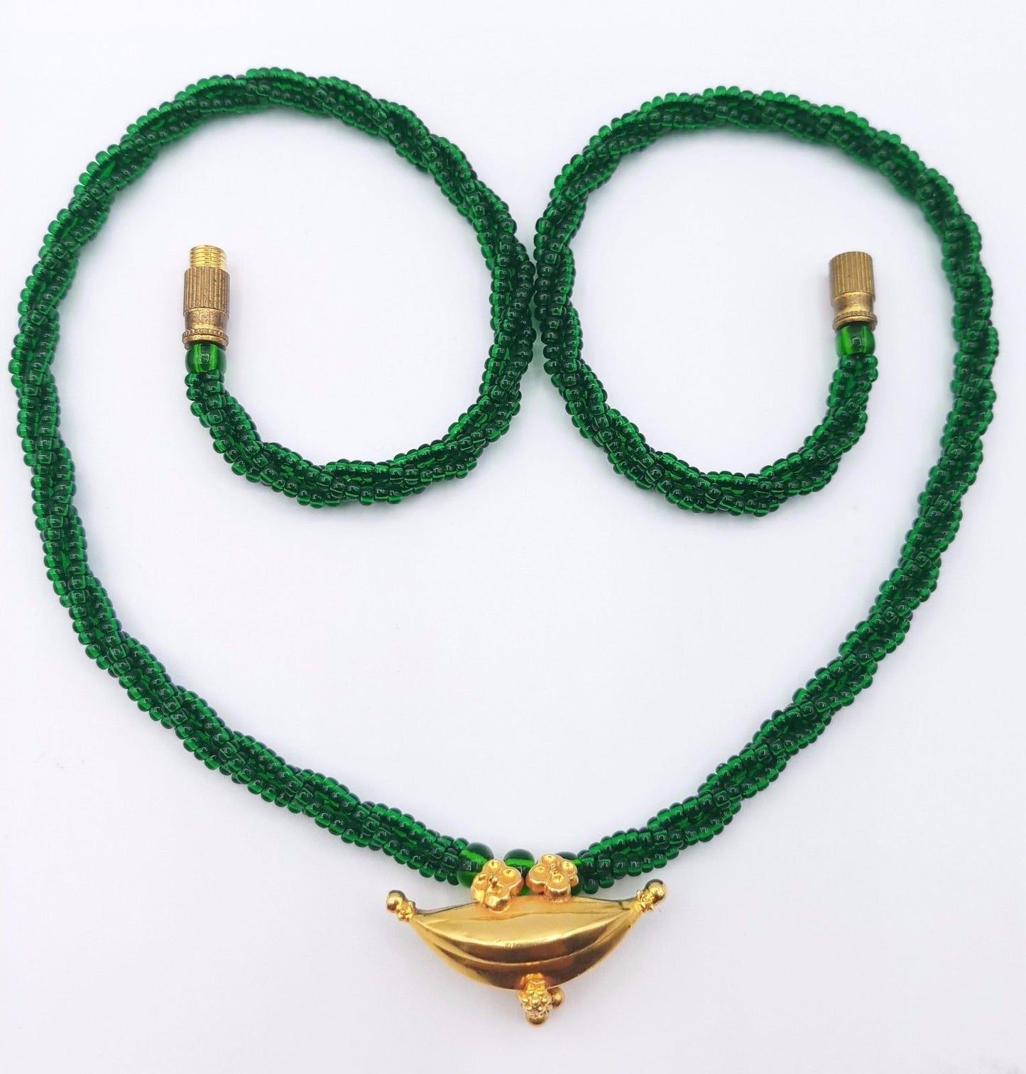 20 karat yellow gold vintage antique style handmade amulet pendant necklace jewelry for girl's women's from tribal Rajasthan india - TRIBAL ORNAMENTS
