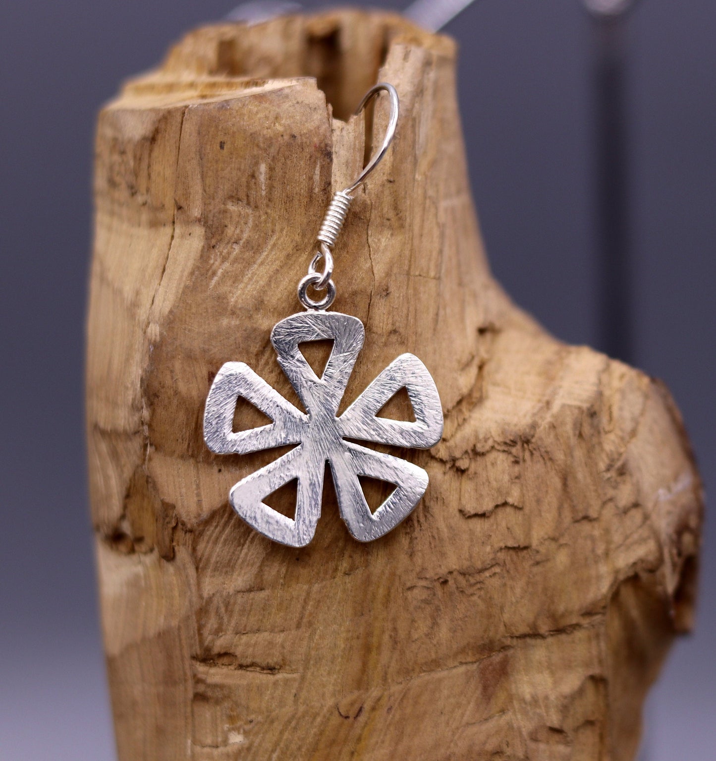 Awesome stylish modern 925 solid sterling silver fancy hoops earrings tribal belly dance jewelry from rajasthan india daily use jewelry s416 - TRIBAL ORNAMENTS