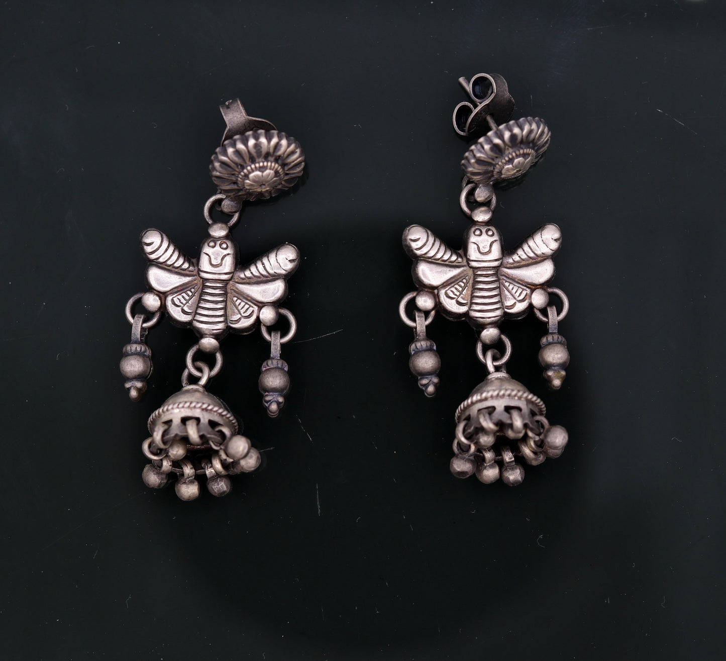 925 sterling silver fabulous butterfly design handmade stud earrings awesome wedding party girl's earrings tribal jewelry India s456 - TRIBAL ORNAMENTS