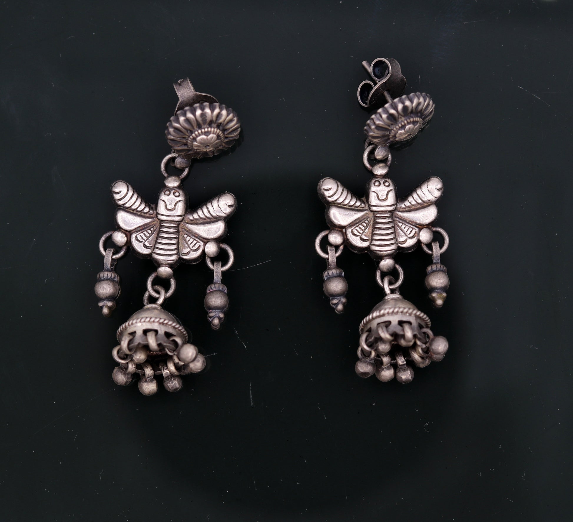 925 sterling silver fabulous butterfly design handmade stud earrings awesome wedding party girl's earrings tribal jewelry India s456 - TRIBAL ORNAMENTS