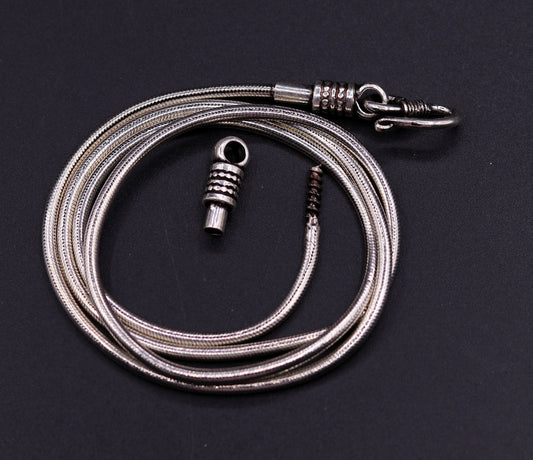 925 sterling silver handmade fabulous screw chain, pendant chain, 28 inches oxidized solid vintage chain necklace for pendant ch47 - TRIBAL ORNAMENTS