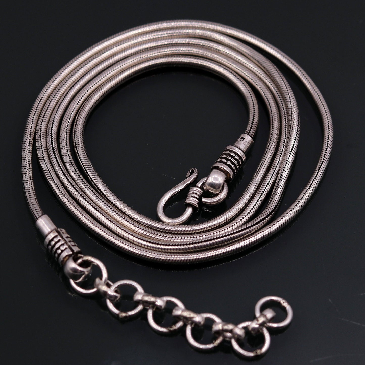 All size 925 Sterling silver adjustable handmade snake chain vintage design belly chainbelly chain, waist ,Saree chain belly dance wch17 - TRIBAL ORNAMENTS