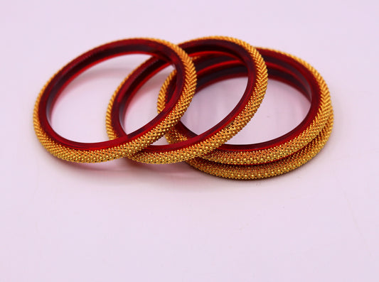 Vintage antique design handmade 22kt yellow gold bangle bracelet 4 pieces set of bangle gifting jewelry tribal wedding jewelry from india - TRIBAL ORNAMENTS