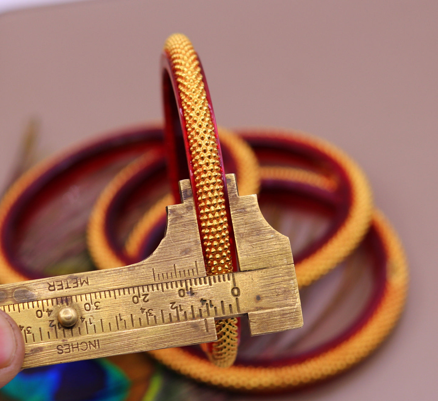 Vintage antique design handmade 22kt yellow gold bangle bracelet 4 pieces set of bangle gifting jewelry tribal wedding jewelry from india - TRIBAL ORNAMENTS