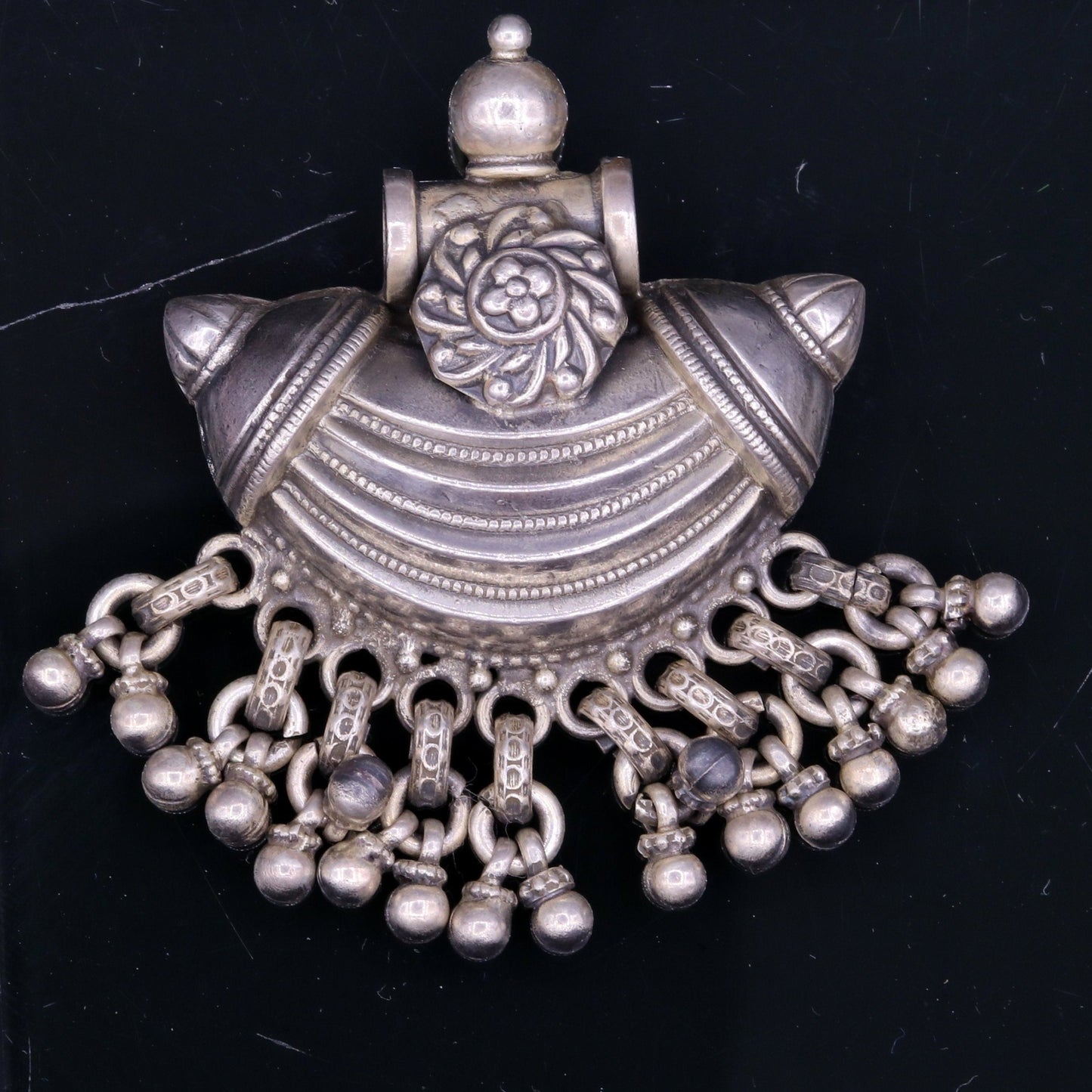 Vintage antique design fabulous hanging bells 925 sterling silver handmade pretty pendant necklace belly dance customized jewelry nsp138 - TRIBAL ORNAMENTS