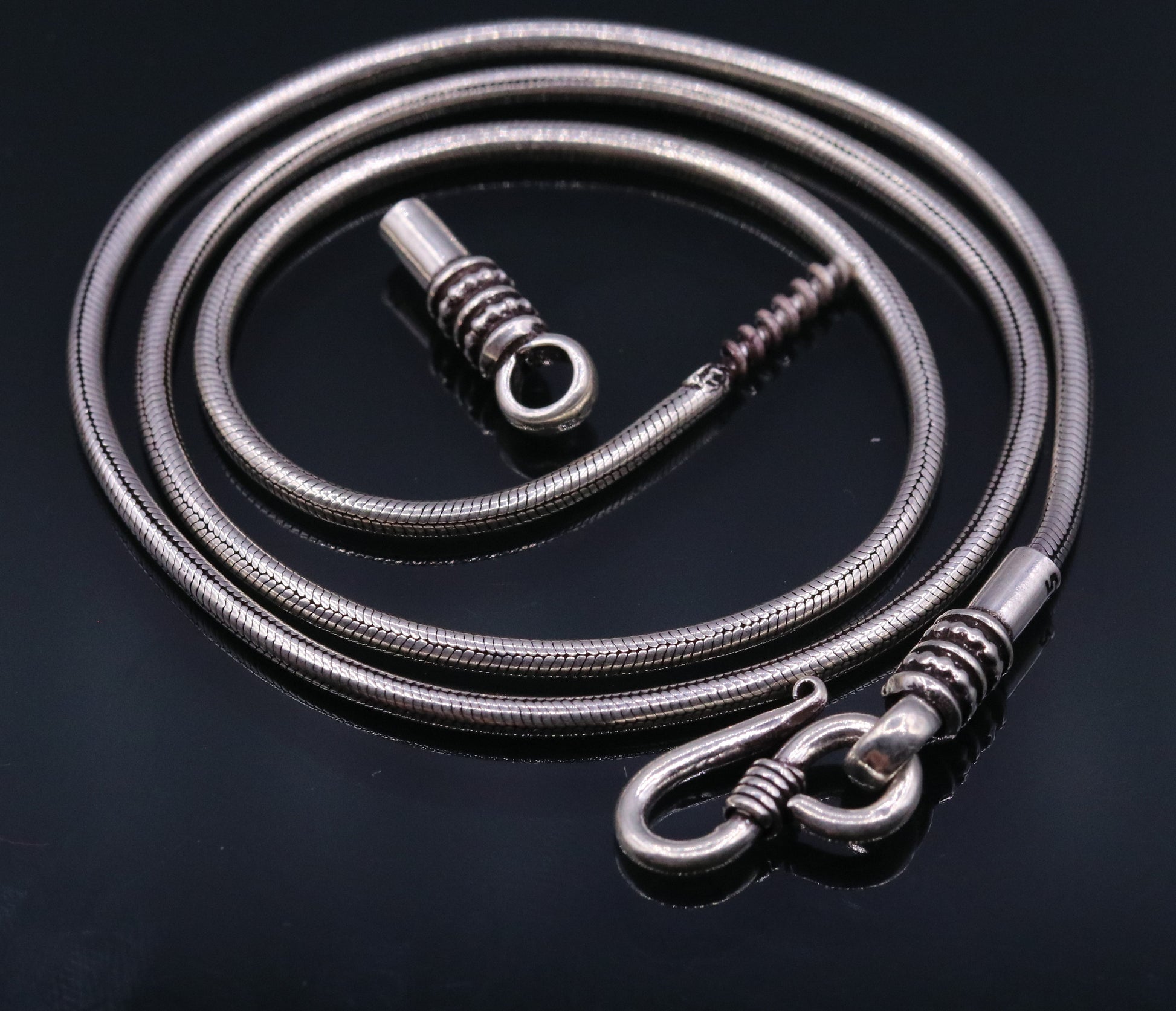 Vintage design Chain 925 sterling silver handmade Solid silver snake chain ,screw chain amazing antique pendant chain necklace jewelry ch36 - TRIBAL ORNAMENTS