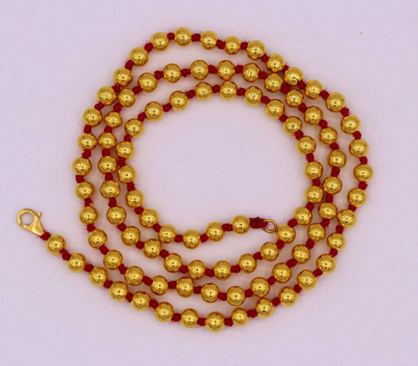 Vintage antique design handmade gold 20kt yellow gold ball beads necklace chain fabulous indian tribal jewelry from india - TRIBAL ORNAMENTS