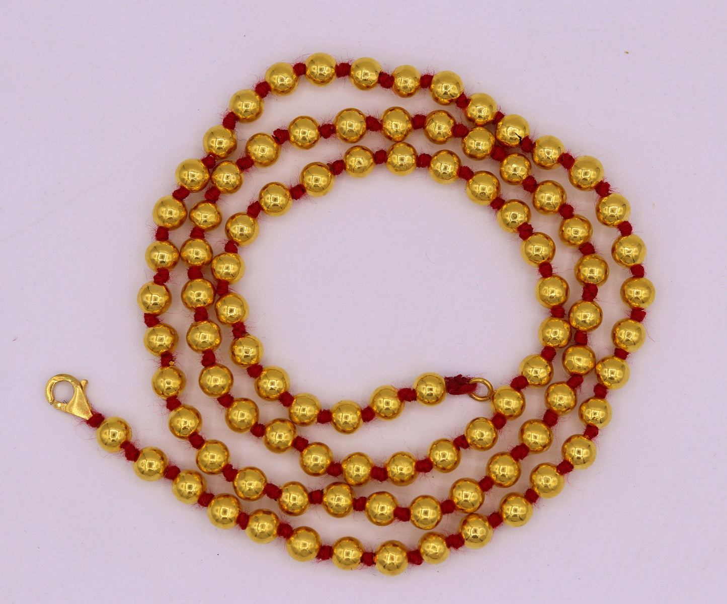 Vintage antique design handmade gold 20kt yellow gold ball beads necklace chain fabulous indian tribal jewelry from india - TRIBAL ORNAMENTS