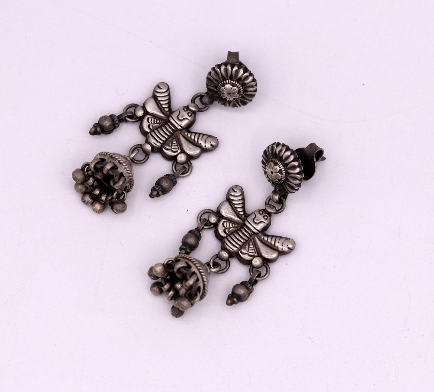 925 sterling silver fabulous butterfly design handmade stud earrings awesome wedding party girl's earrings tribal jewelry India s456 - TRIBAL ORNAMENTS