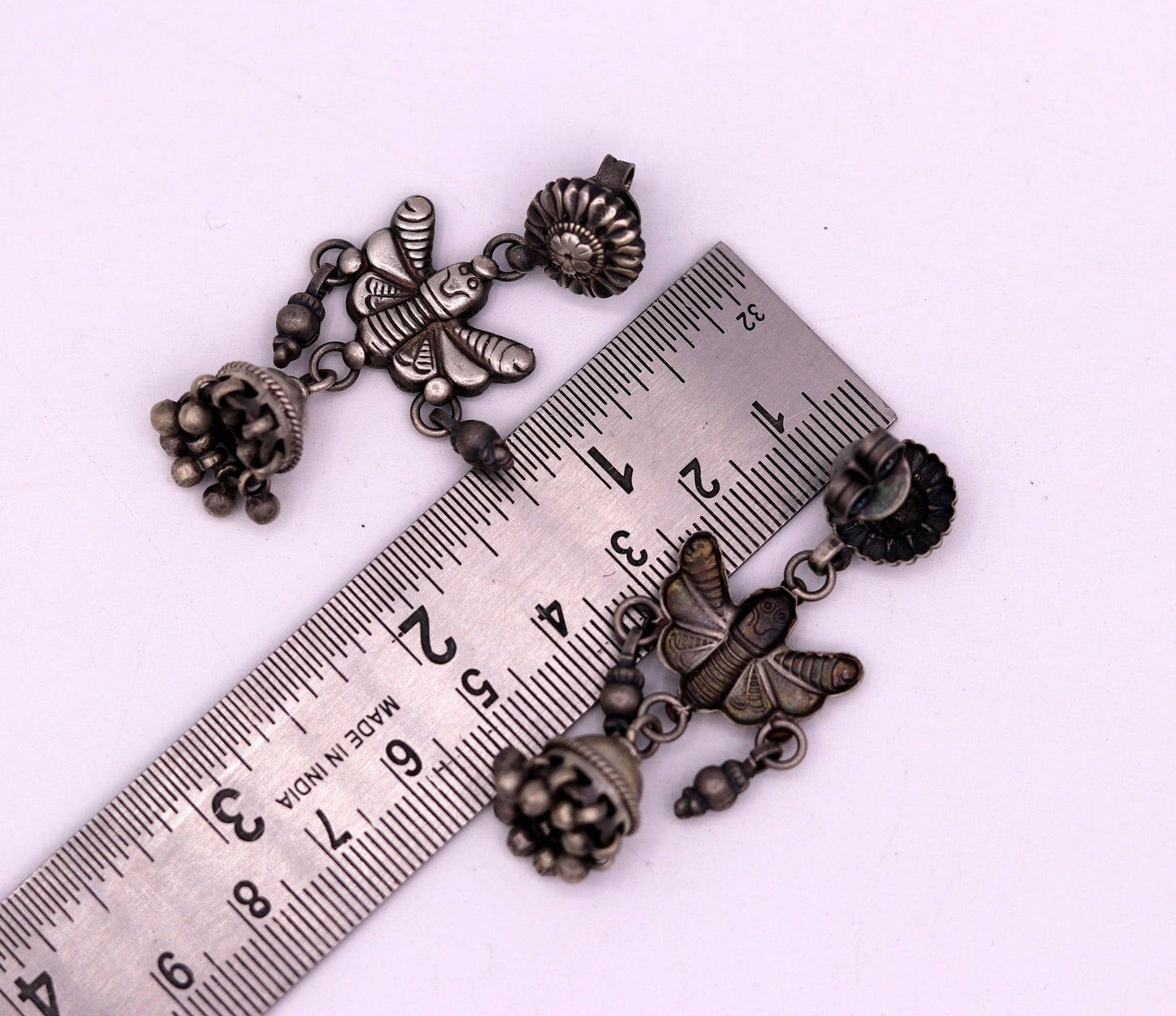 925 sterling silver fabulous butterfly design handmade stud earrings awesome wedding party girl's earrings tribal jewelry India s456 - TRIBAL ORNAMENTS