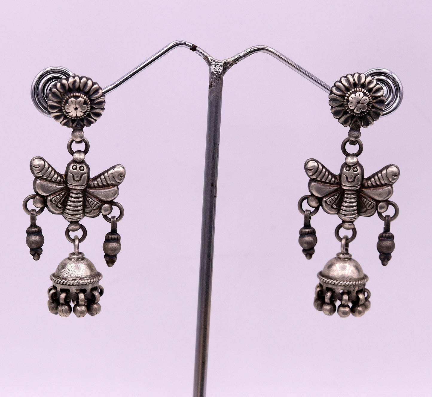 925 sterling silver fabulous butterfly design handmade stud earrings awesome wedding party girl's earrings tribal jewelry India s456 - TRIBAL ORNAMENTS