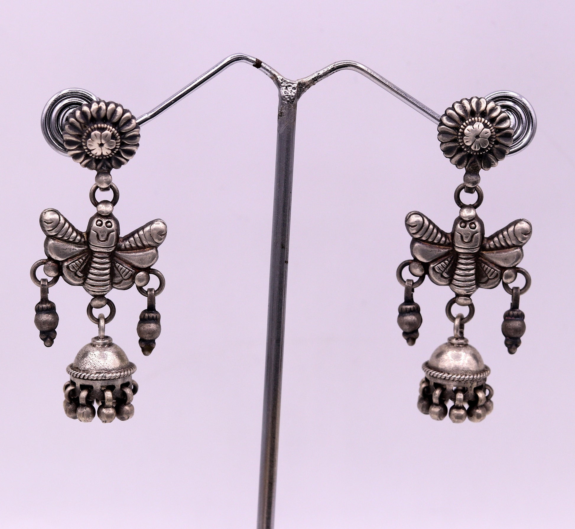 925 sterling silver fabulous butterfly design handmade stud earrings awesome wedding party girl's earrings tribal jewelry India s456 - TRIBAL ORNAMENTS