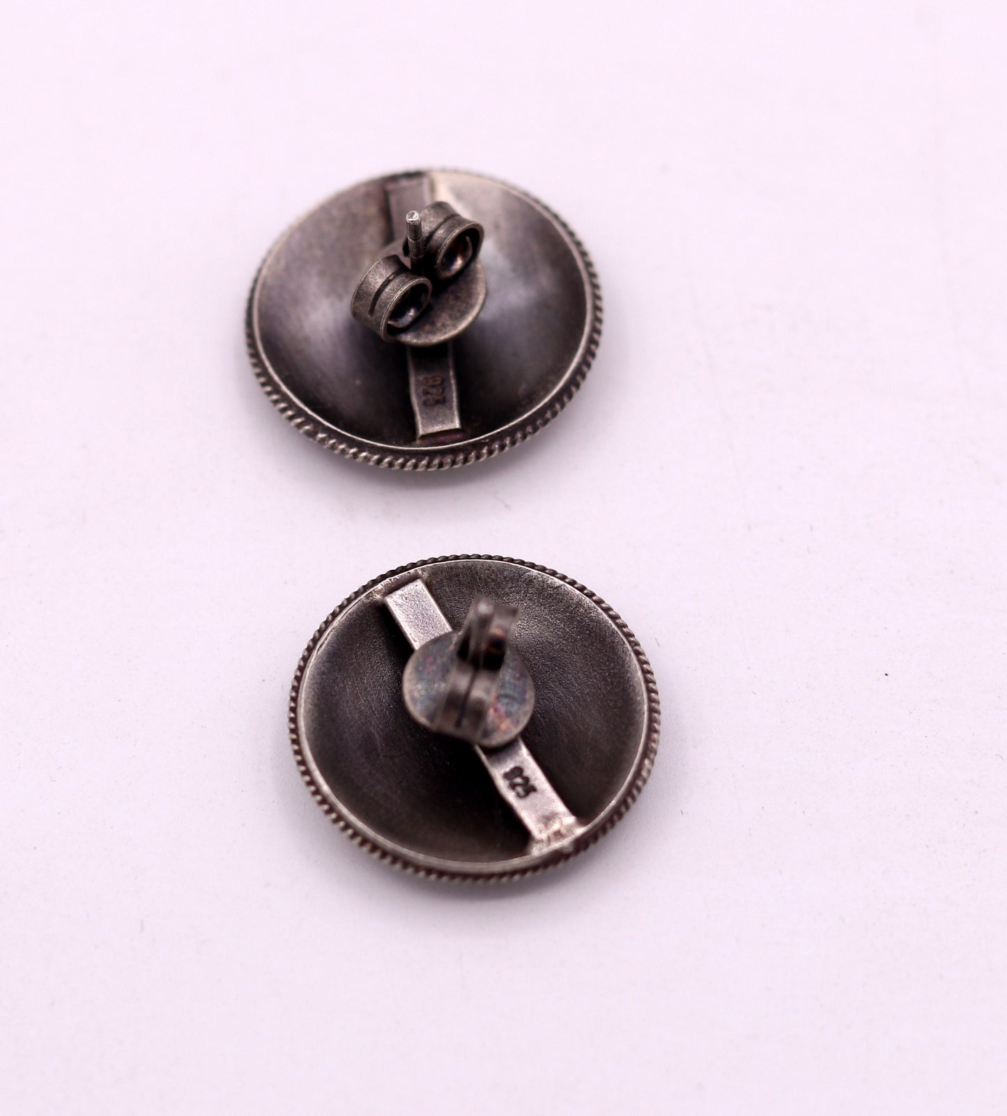 High quality 925 sterling silver plain style handmade round design fabulous Stud earrings tribal jewelry from Rajasthan india s526 - TRIBAL ORNAMENTS