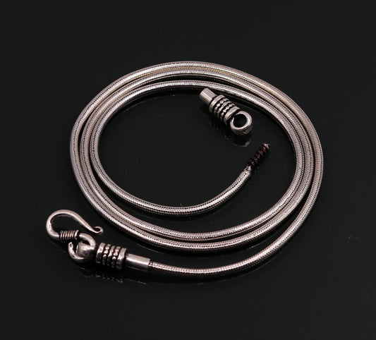 925 sterling silver vintage handmade fabulous screw chain, pendant chain, 26 inches oxidized solid real chain necklace for pendant ch46 - TRIBAL ORNAMENTS