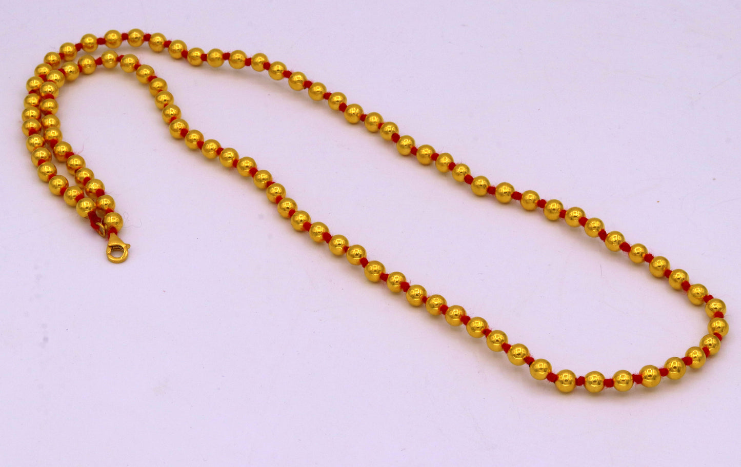 Vintage antique design handmade gold 20kt yellow gold ball beads necklace chain fabulous indian tribal jewelry from india - TRIBAL ORNAMENTS