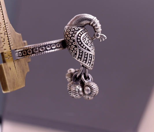 925 sterling silver handmade fabulous peacock design ring with amazing noisy jingle bells excellent customized jewelry for belly dance sr266 - TRIBAL ORNAMENTS
