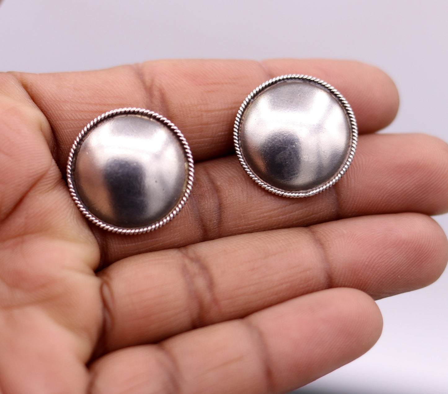 925 sterling silver gorgeous plain stud earring tribal jewelry fabulous gifting stud jewelry oxidized jewelry from india s507 - TRIBAL ORNAMENTS