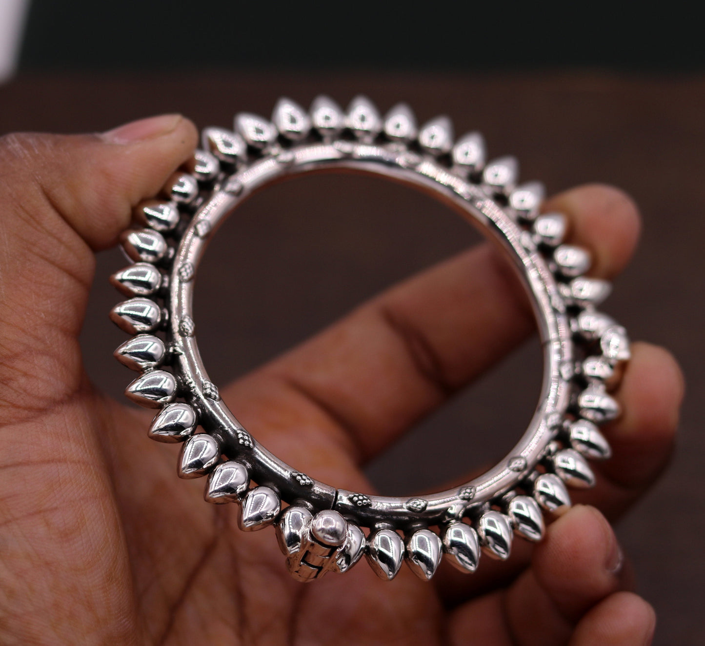 Vintage stylish  925 sterling silver handmade gorgeous tribal bangle bracelet kada tribal wedding jewelry nsk159 - TRIBAL ORNAMENTS