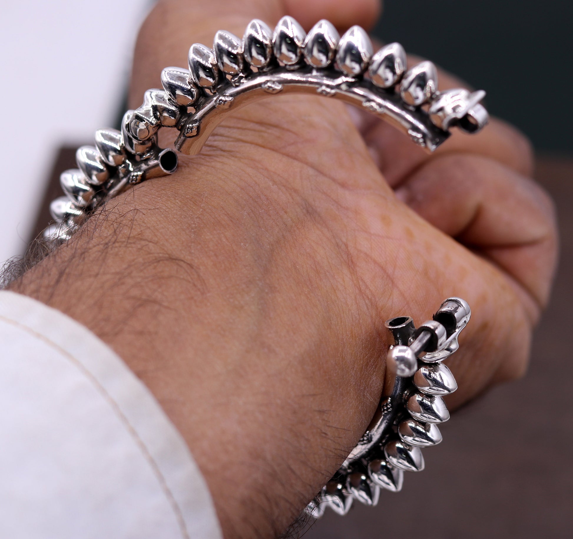 Vintage stylish  925 sterling silver handmade gorgeous tribal bangle bracelet kada tribal wedding jewelry nsk159 - TRIBAL ORNAMENTS